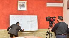 Le ministre de l'éducation nationale, de la formation professionnelle, de l'enseignement supérieur et de la recherche scientifique, Saaid Amzazi, visite un ensemble de centres chargés de la préparation et de la retransmission des cours dans le cadre du programme d'enseignement à distance. 15032020 - Rabat