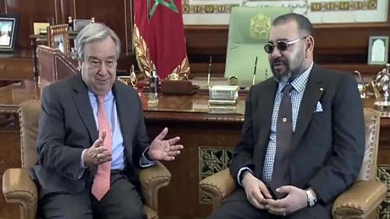 الملك محمد السادس يسقبل بالقصر الملكي بالرباط الأمين العام للأمم المتحدة “أنطونيو غوتيريس”