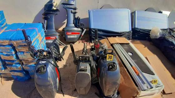 بالصور:حجز مخدر الشيرا وزوارق مطاطية وبندقية للصيد بطانطان