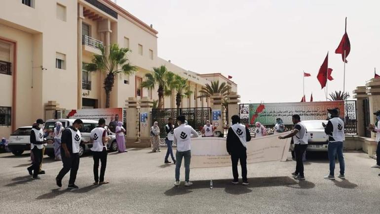 تنسيقية الوعد تخرج في وقفة احتجاجية تحت شعار:” الميدان نبض المعطل”