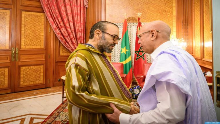 الملك محمد السادس يستقبل بالقصر الملكي بالدار البيضاء  محمد ولد الشيخ الغزواني رئيس الجمهورية الإسلامية الموريتانية