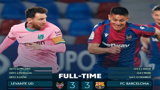 الدوري الإسباني..برشلونة يقلص حظوظه بتعادل مخيب مع ليفانتي