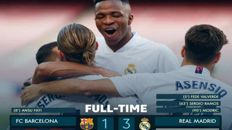 كلاسيكو الأرض.. ريال مدريد يستعيد توازنه بدك شباك برشلونة بثلاثية