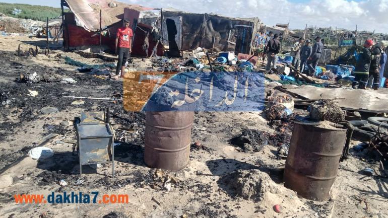 حريق بقرية الصيد “لاساركا” بالداخلة..أضرار مادية ولا خسائر في الأرواح