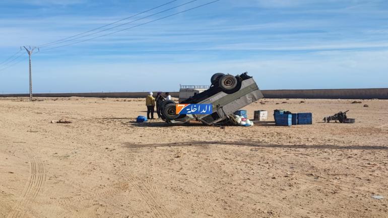 انقلاب سيارة محملة بمؤونة البحارة “الݣاشطي”