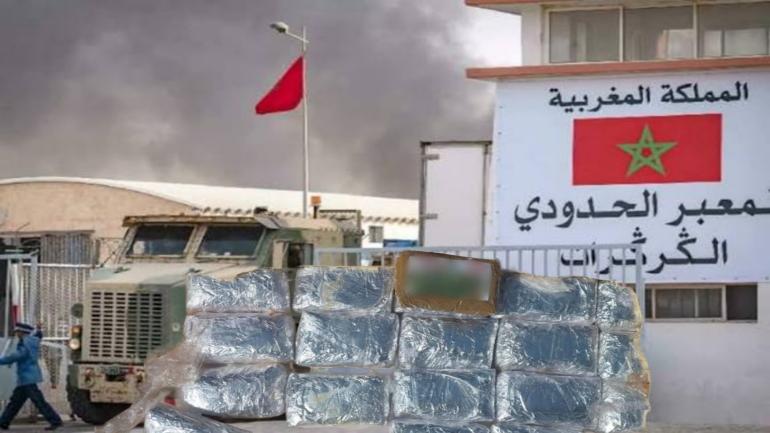 إجهاض محاولة للتهريب الدولي لـ 196 كيلوغراما من مخدر الشيرا بمعبر الكركارات الحدودي