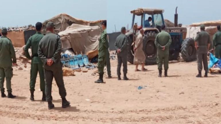 قرية الصيد امطلان…. السلطات تشرع في هدم بنايات عشوائية بعد زيارة “لامين بنعمر”